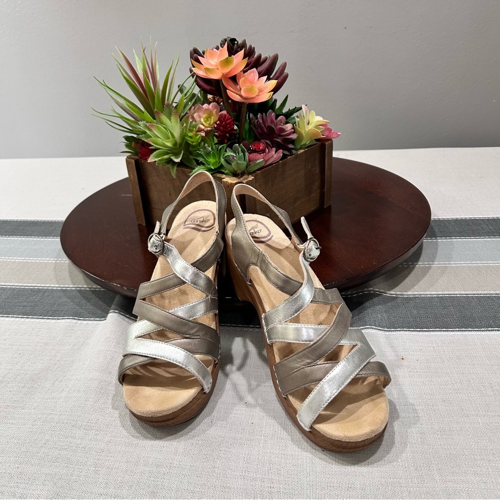 Dansko Silver Strappy Sandals